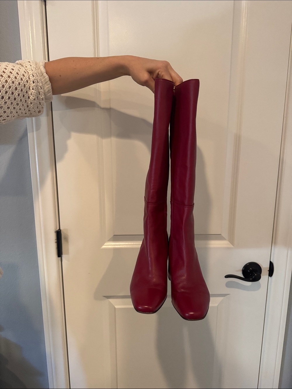 Women's Over-the-Knee Boots in Berry Leather